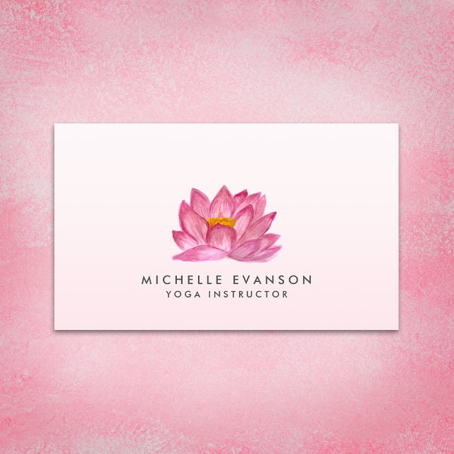 Floral Lotus Elegant Yoga Instructor Blush Pink Business Card (Creator Uploaded)