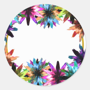 Floral Lotus Flower Gold Boarder Bridal Shower Classic Round Sticker