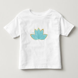 Floral Lotus Seafoam Blue & Faux Gold Toddler T-Shirt