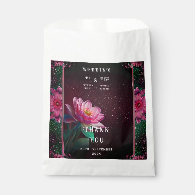 Floral Lotus Wedding Suite | Starry Night Romance Favour Bags (Front)