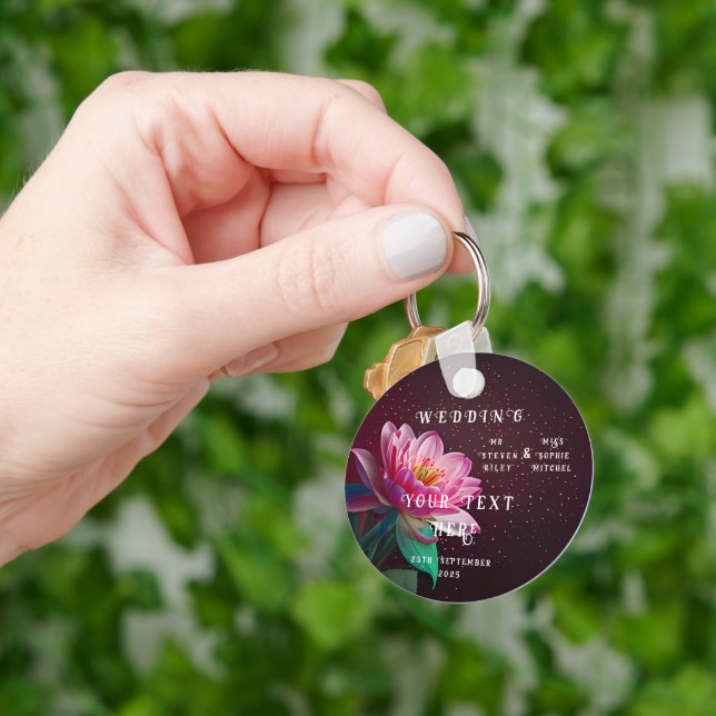 Floral Lotus Wedding Suite | Starry Night Romance Key Ring (Hand)