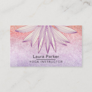 Floral Lotus Yoga Meditation Purple Holistic Business Card