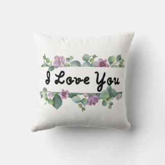 Floral Love Banner Pillow