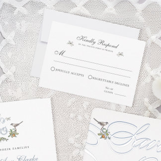 Floral Love Birds Response Card