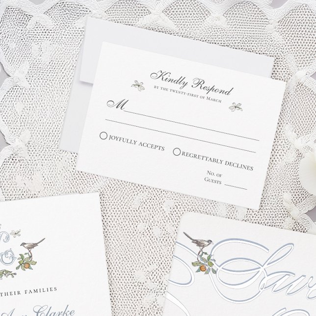 Floral Love Birds Response Card (Creator Uploaded)