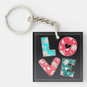 Floral LOVE – Cute Patterned Keychain Gift