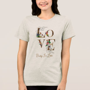 Floral Love Daisy in Love Romantic Vintage T-Shirt Tri-Blend Shirt