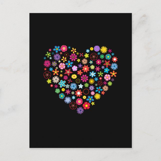 Floral Love Heart Postcard (Front)