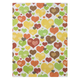 Floral Love Hearts Pattern Pink Tablecloth