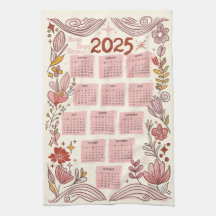 Floral Love, Hope, Peace Towel &Happy 2025