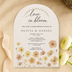 Floral Love In Bloom Boho Couples Shower  Invitation
