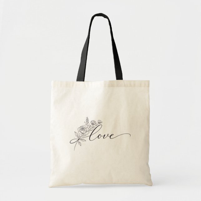 Floral love in elegant chic  tote bag (Front)