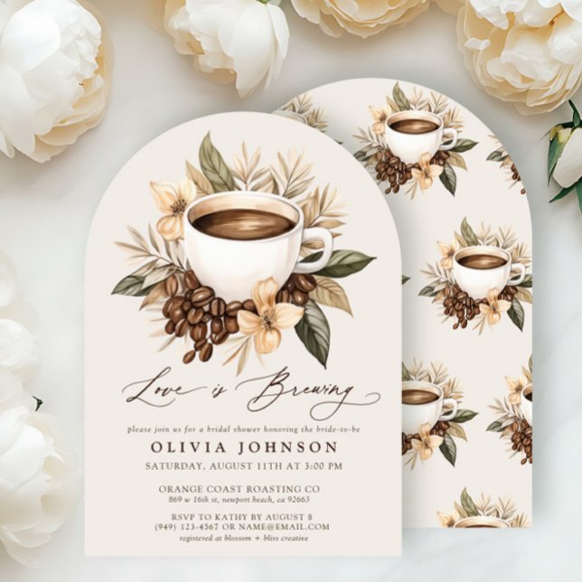 Floral Love is Brewing Bridal Shower Invitation (Creator Uploaded)