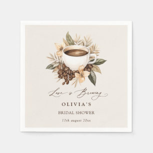 Floral Love is Brewing Bridal Shower Napkin