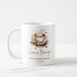 Floral Love is Brewing Brown Coffee Bridal Shower  Mug