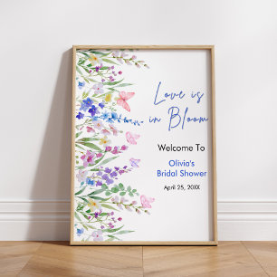 Floral Love is in Bloom Bridal Shower Welcome Poster
