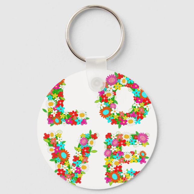 floral love key ring (Front)