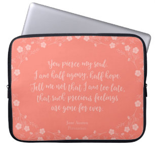Floral Love Letter Quote Persuasion Jane Austen Laptop Sleeve