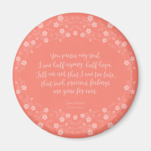 Floral Love Letter Quote Persuasion Jane Austen Magnet