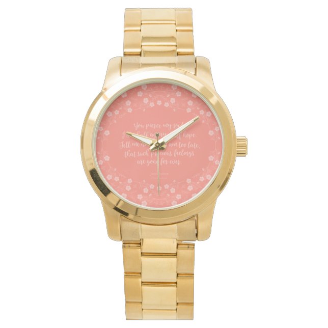 Floral Love Letter Quote Persuasion Jane Austen Watch (Front)