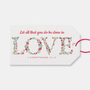 Floral LOVE Letters   Scripture Verse Gift Tags