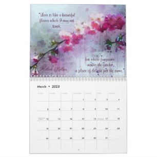 Floral Love Quotes 2023 Calendar