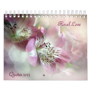 Floral Love Quotes 2023 Calendar
