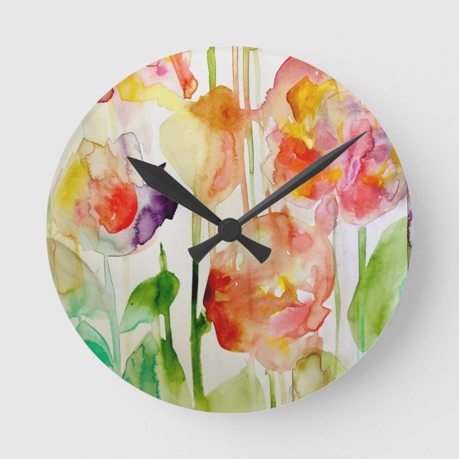 floral love round clock (Front)