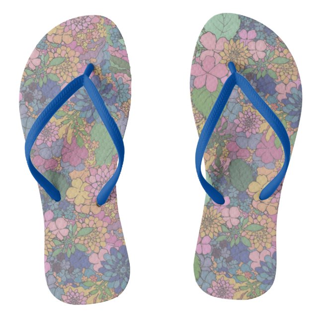 Floral Love Slippers Flip Flops (Footbed)