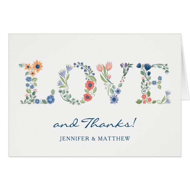 Floral LOVE Thank You Note (Front Horizontal)
