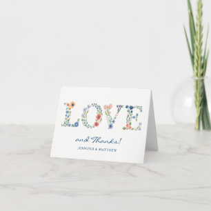 Floral LOVE Thank You Note Card
