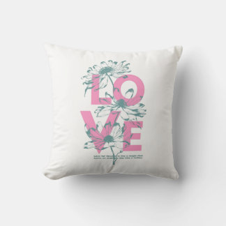 Floral LOVE Throw Pillow