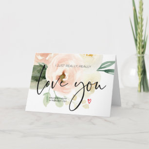 Floral Love You Card for Future Wife, Gift for Him