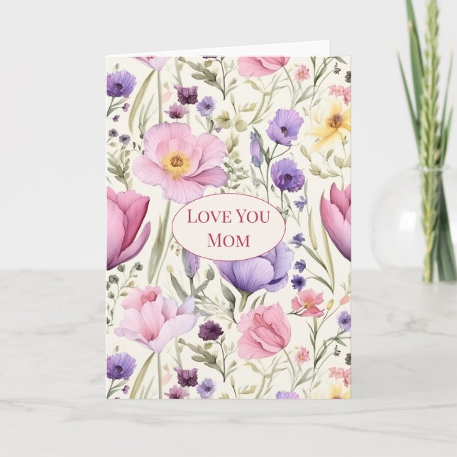 Floral “Love You Mum”  Card (Front)
