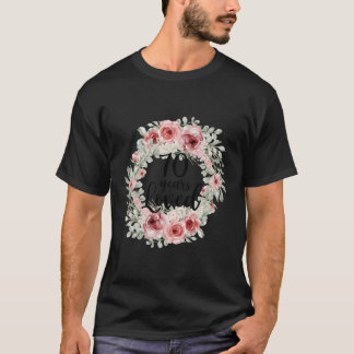 Floral Loved 70 70Th Mum Mothers Day T-Shirt