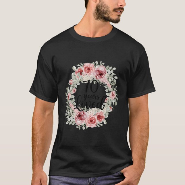 Floral Loved 70 70Th Mum Mothers Day T-Shirt (Front)
