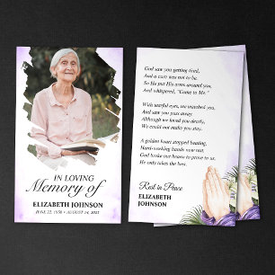 Floral Loving Memory Funeral Memorial Photo Card
