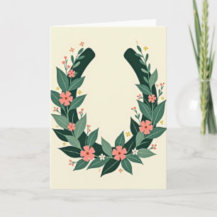 Floral Lucky Horseshoe Card