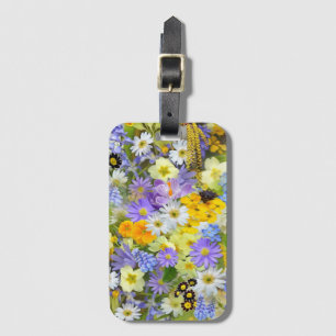floral luggage tag
