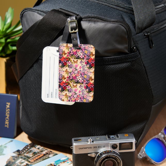 Floral Luggage Tag (Front & Back)