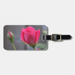 Floral Luggage Tag, Pretty Pink Rose Luggage Tag