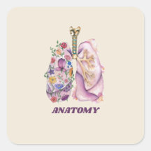 Floral Lung Anatomy Watercolor Medical Design