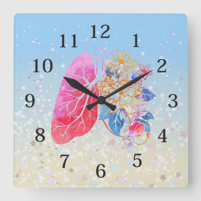 Floral lung clock for hospital respiratory unit  (Front)