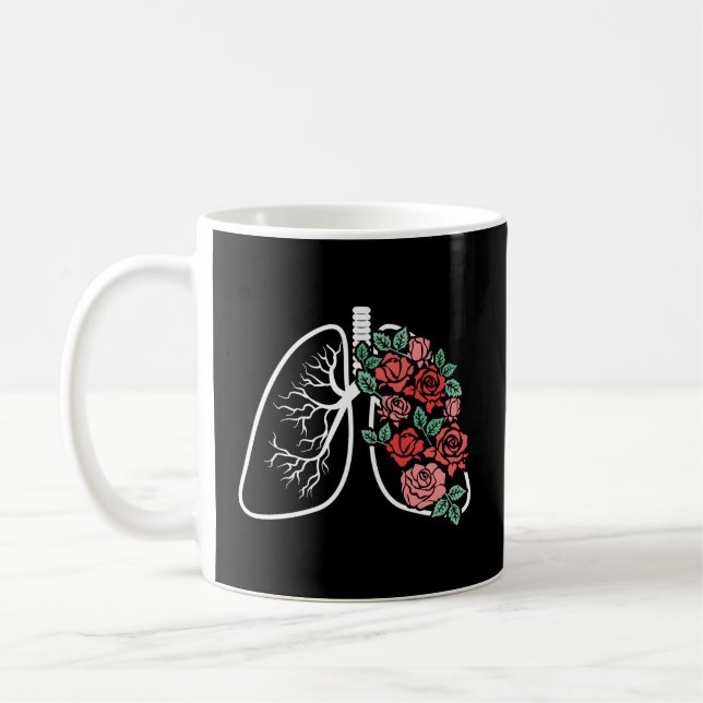 Floral Lungs Anatomical Flowers Pulmonology Studen Coffee Mug (Left)
