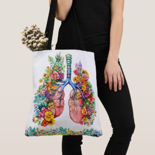 Floral Lungs - See Back Tote Bag