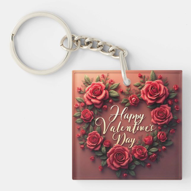 Floral Luxury Beautiful Love Modern Collection Key Ring (Front)
