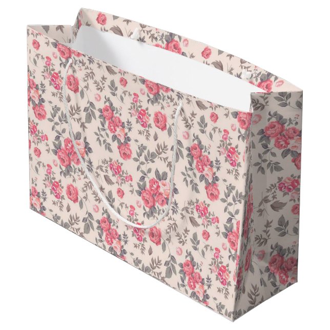 Floral Luxury Large Gift Bag (Back Angled)