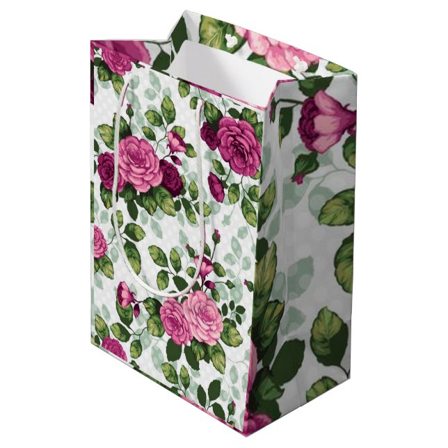 Floral Luxury Medium Gift Bag (Back Angled)