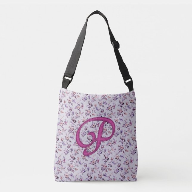Floral Luxury Monogram P Crossbody Bag (Front)