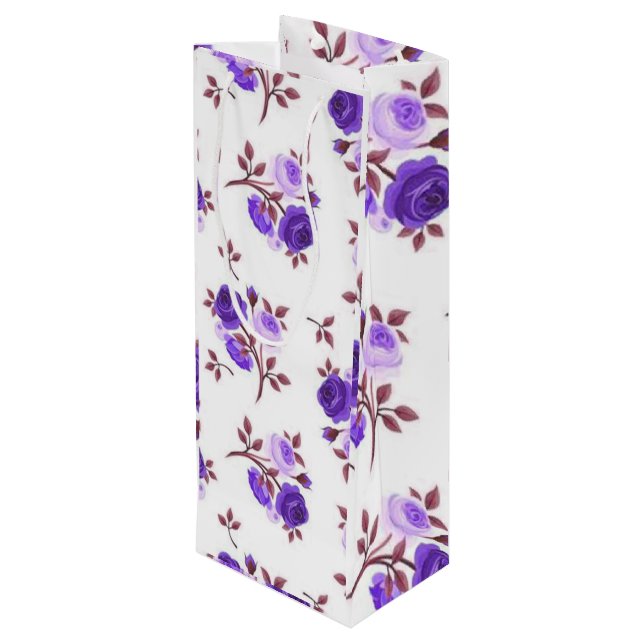 Floral Luxury Wine Gift Bag (Back Angled)
